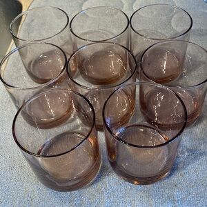Vintage Libbey set of 8 Metropolitan short rocks pink tumblers. Like new 3.5”